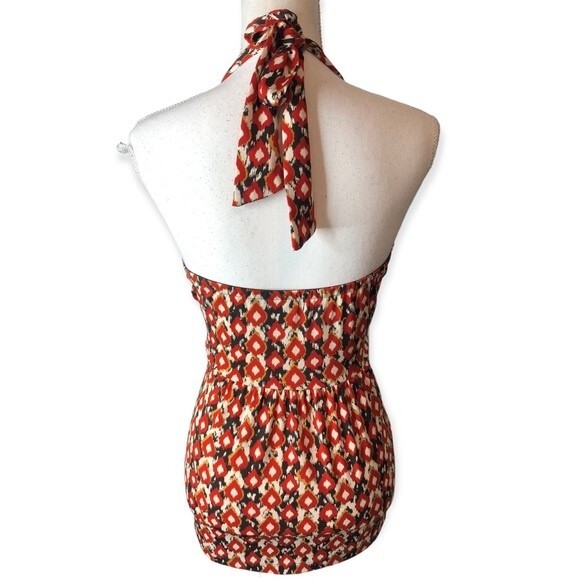 Apt.9 Tribal Print Beaded Details Halter Neck Top - Picture 4 of 7
